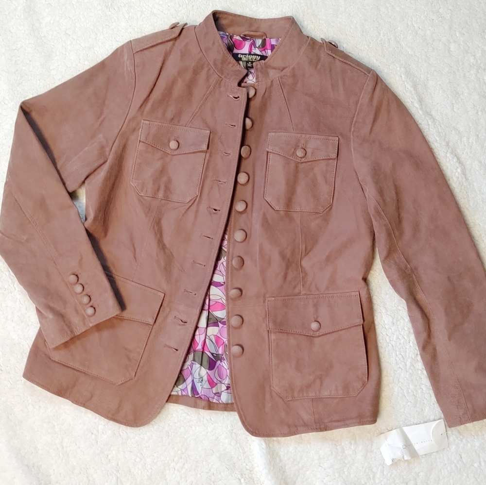 90's Twiggy Deadstock Genuine Suede Leather Jacket Vintage NWOT